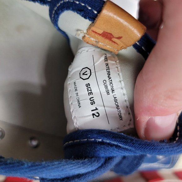 VISVIM Blue Skagway Lo Stripes Sneakers BTS Multicolor Men's Size 12 - Picture 9 of 10